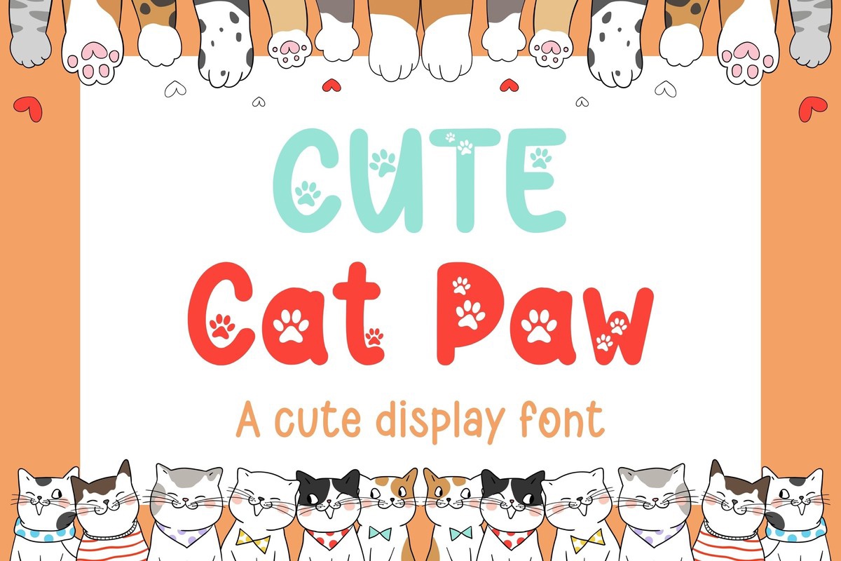 Cute Cat Paw Font preview