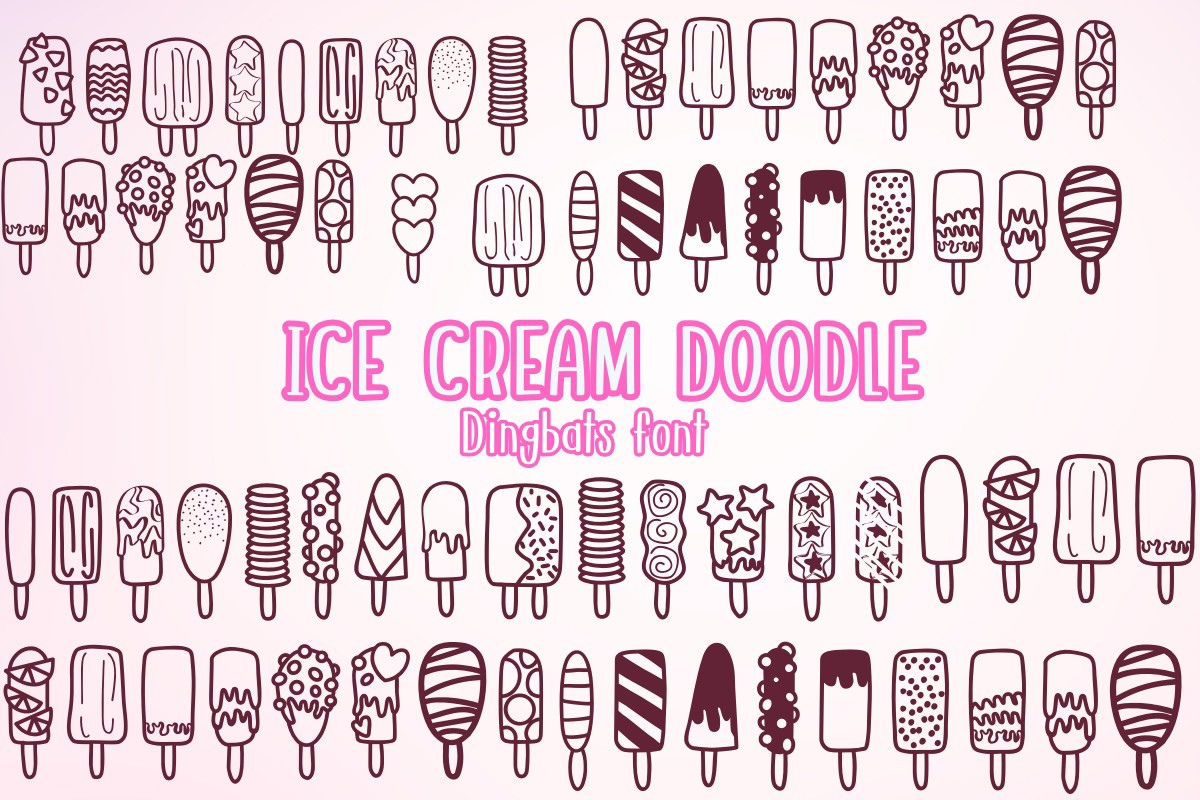 Ice Cream Doodle Font preview