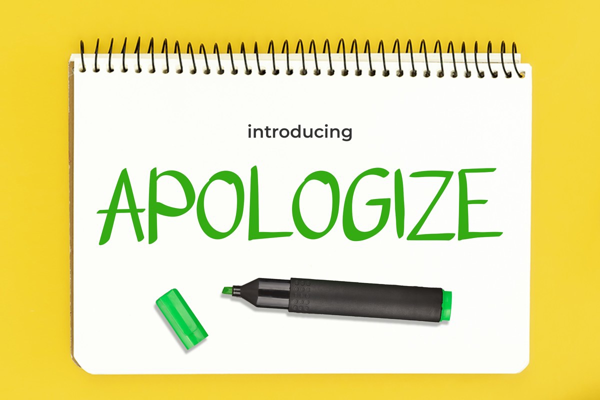 Apologize Font preview