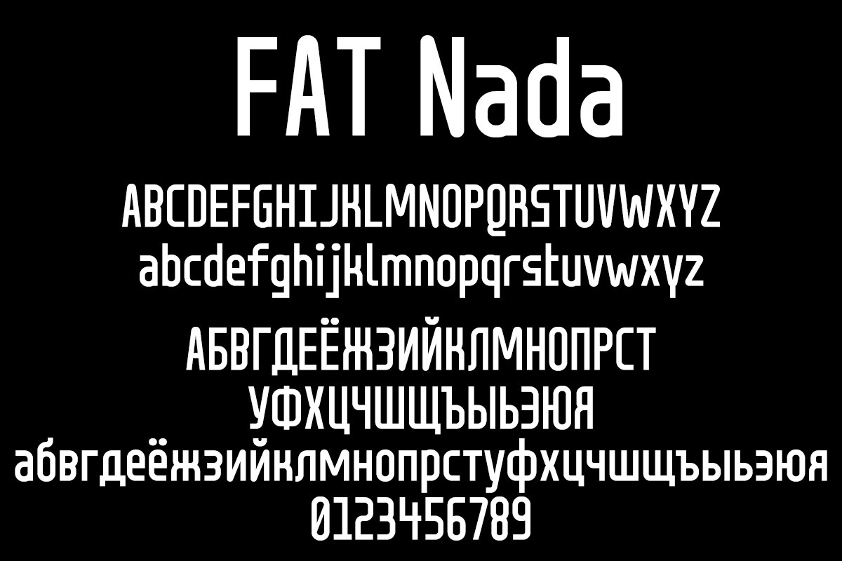 FAT Nada Font preview