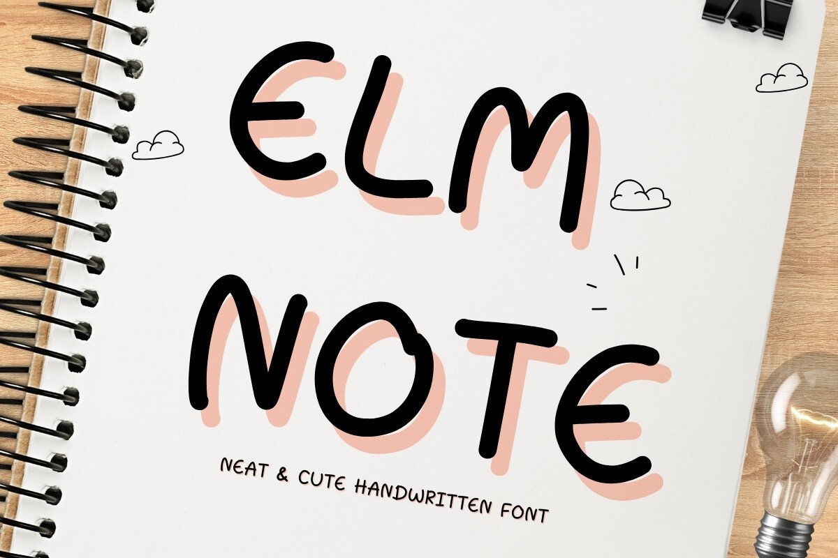 ElmNote Regular Font preview