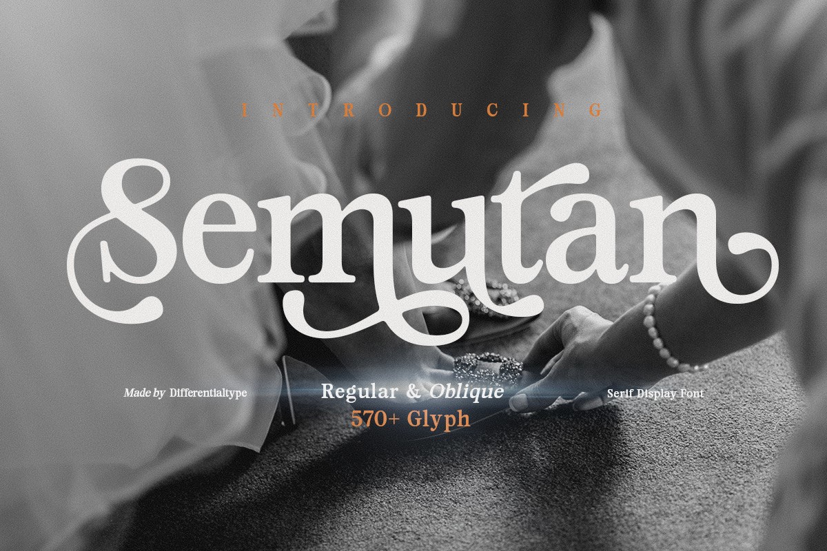 Semutan Oblique Font preview