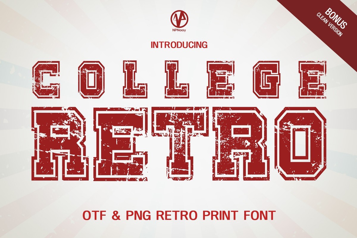 College Retro Clean Font preview