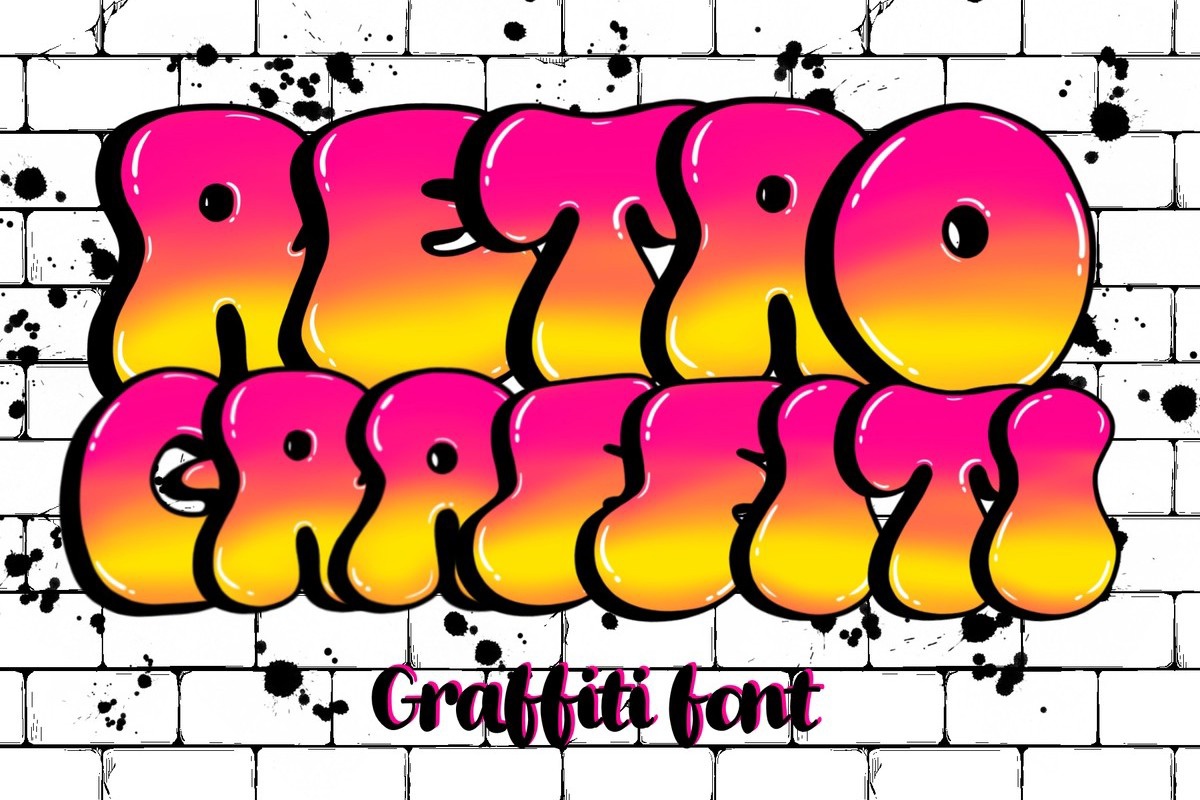 Retro Graffiti Regular Font preview