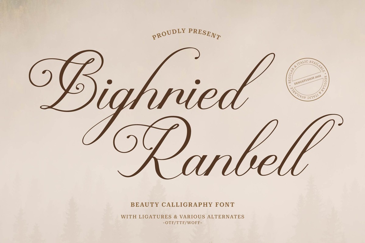 Bighried Ranbell Font preview