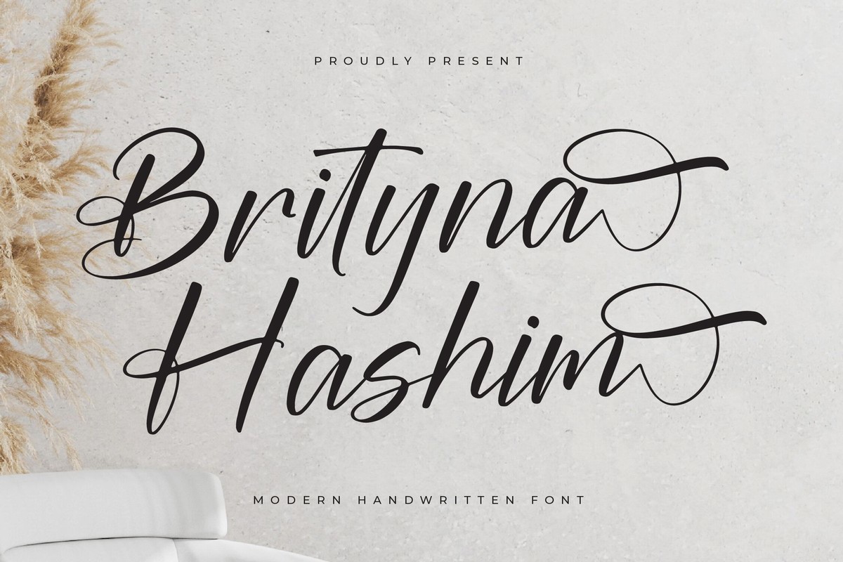 Brityna Hashim Italic Font preview