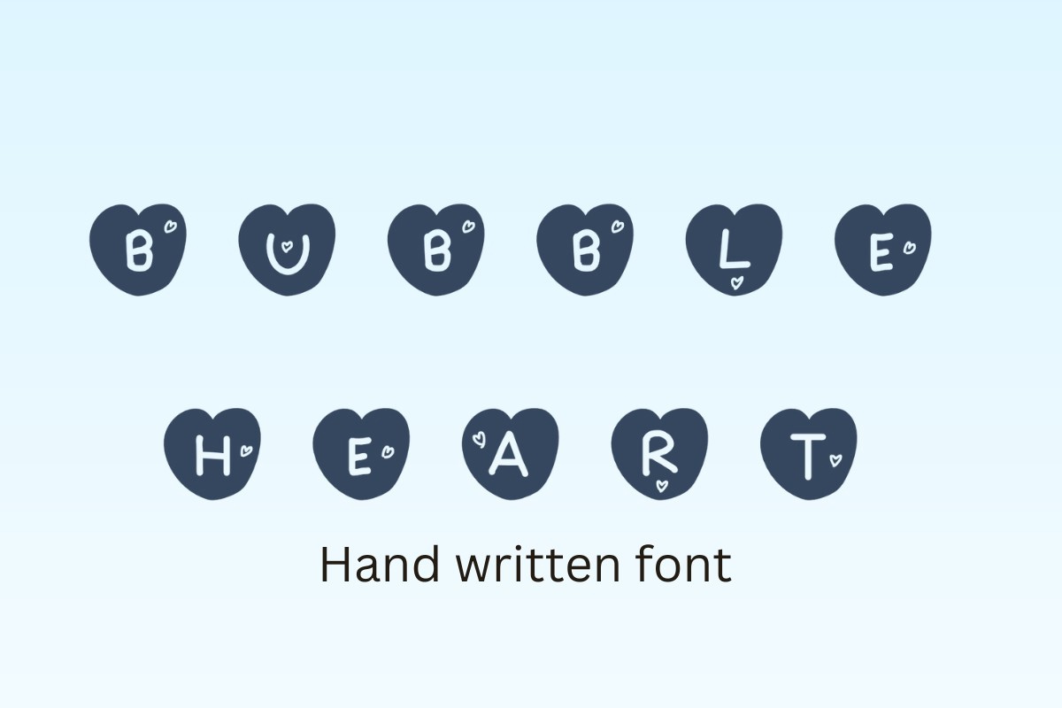 Bubble Heart Font preview