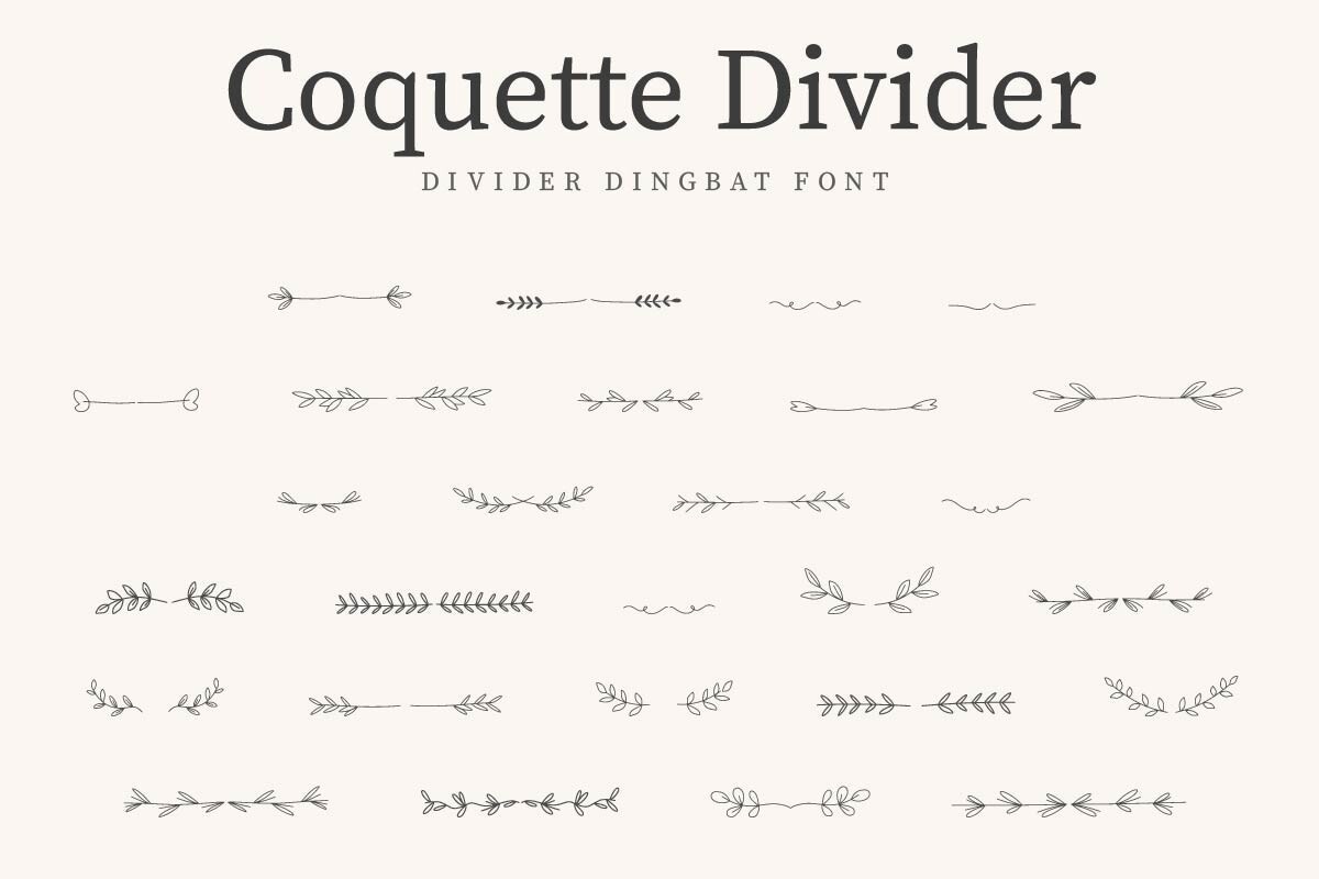 Coquette Divider Font preview