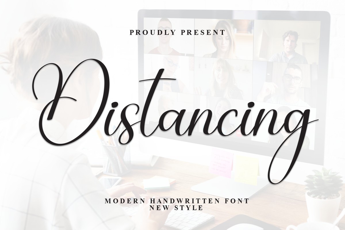 Distancing Font preview