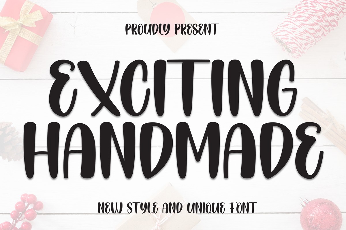 Exciting Handmade Font preview