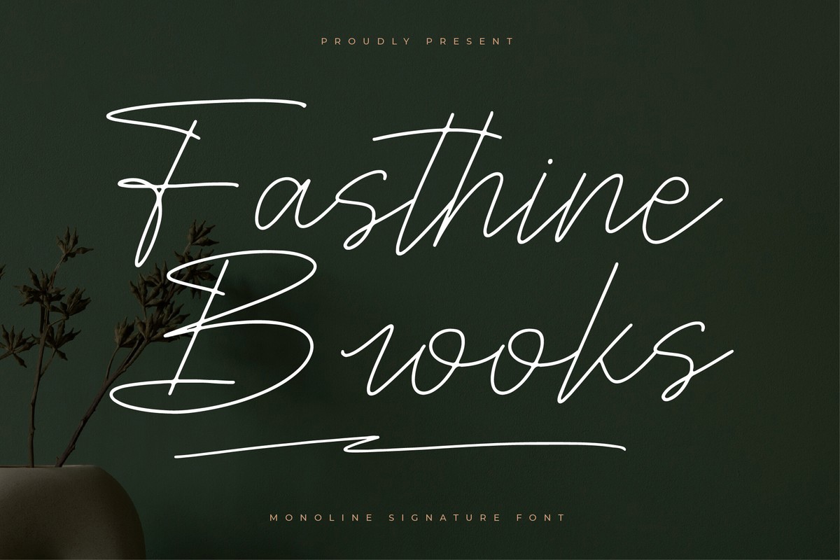 Fasthine Brooks Font preview