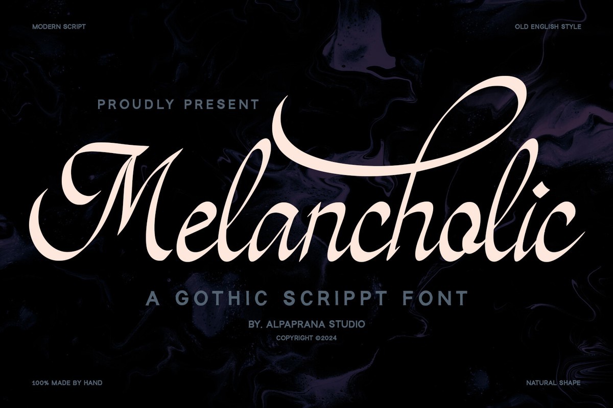 Melancholic Regular Font preview