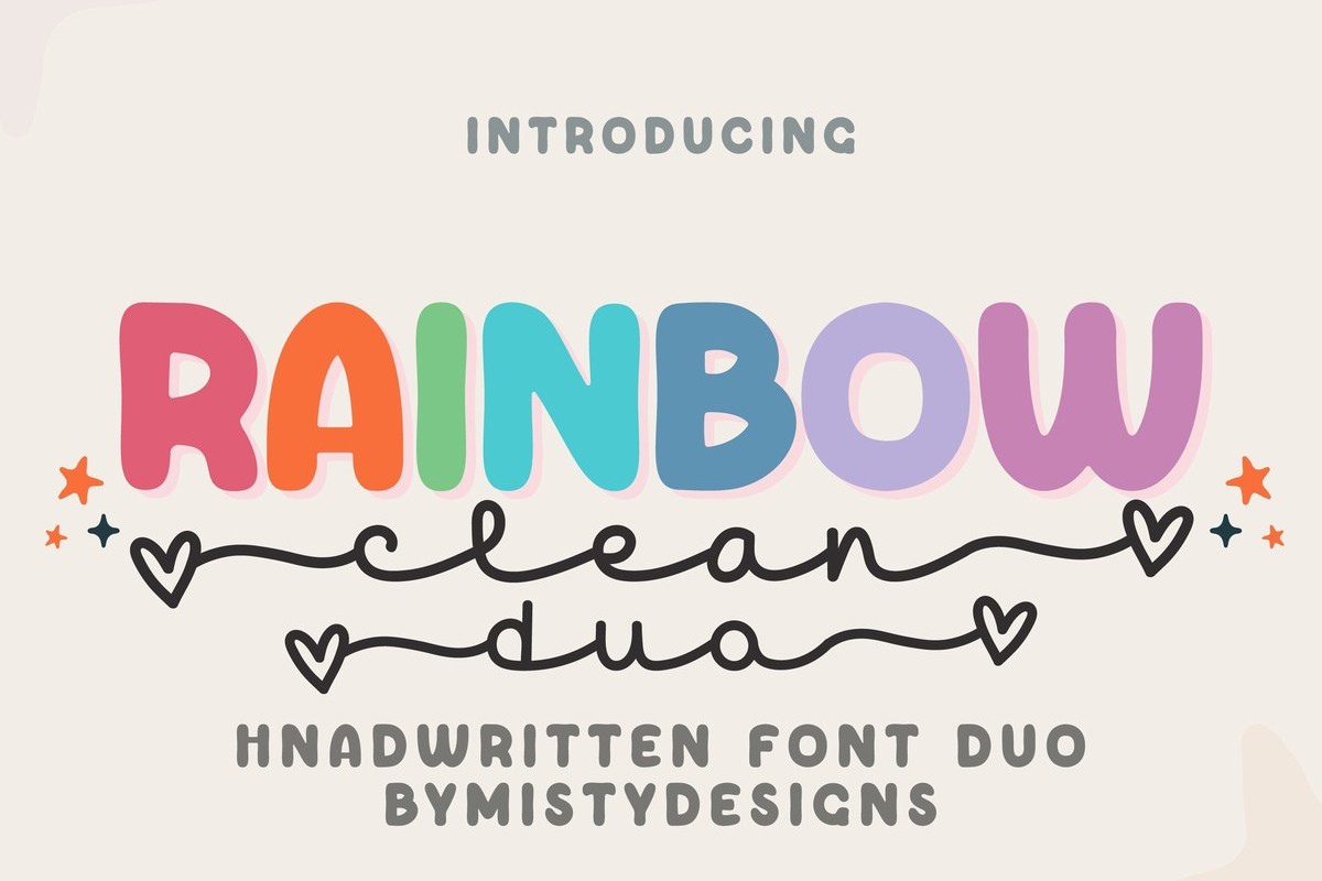 Rainbow Clean Duo Regular Font preview