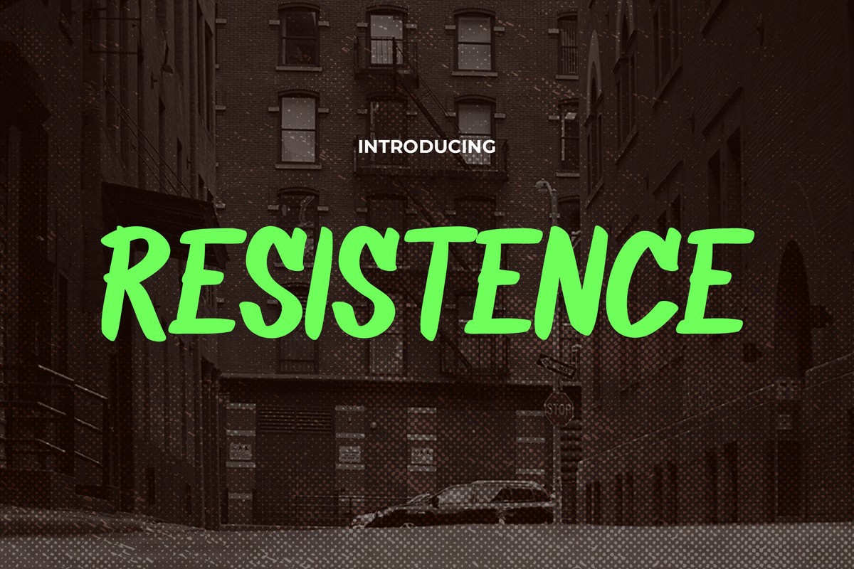 Resistance Regular Font preview