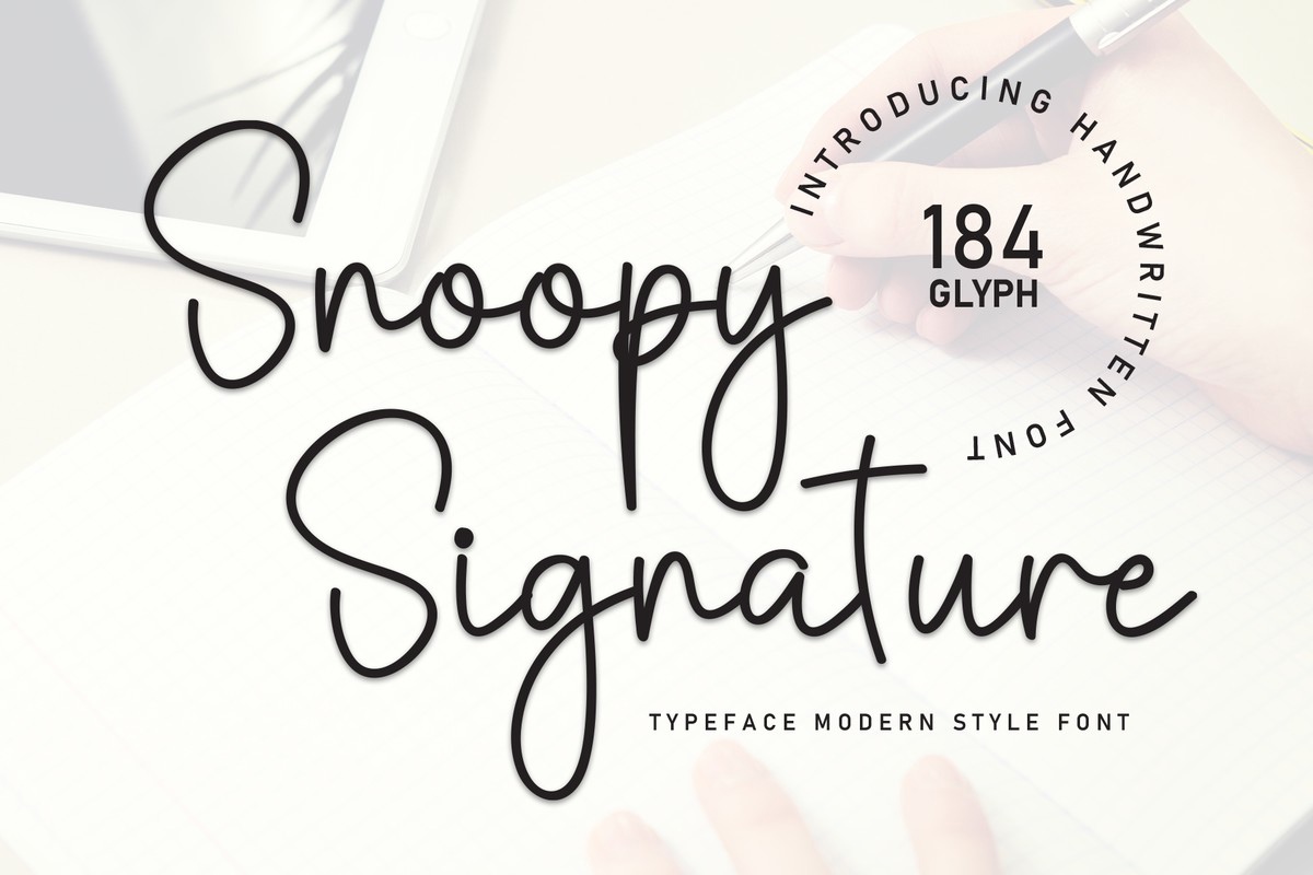 Snoopy Signature Regular Font preview