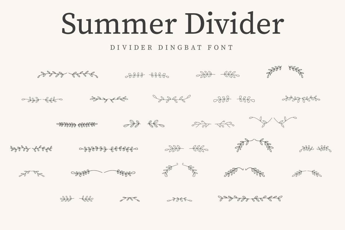 Summer Divider Font preview