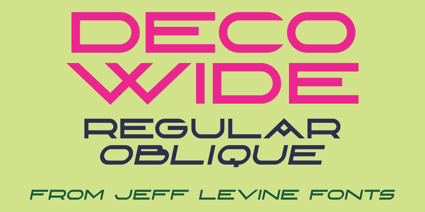 Deco Wide JNL Regular Font preview