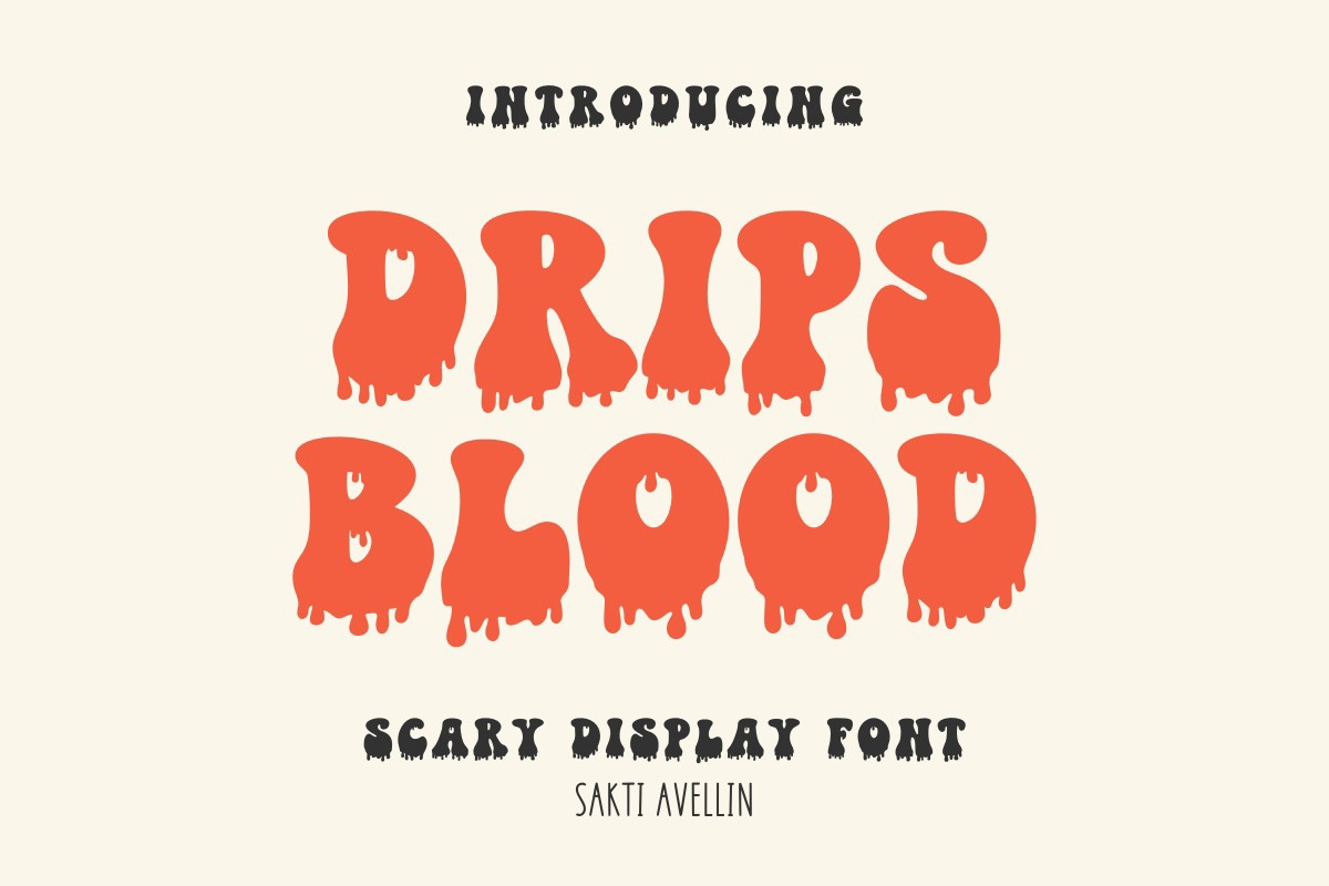 Drips Blood Font preview