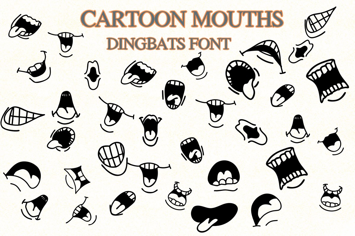 Cartoon Mouths Font preview