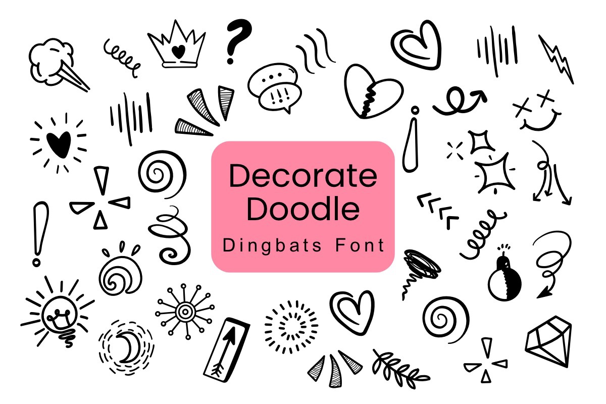 Decorate Doodle Font preview