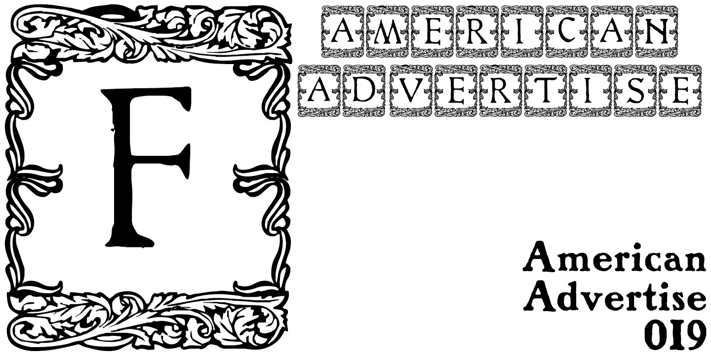 American Advertise 019 Regular Font preview