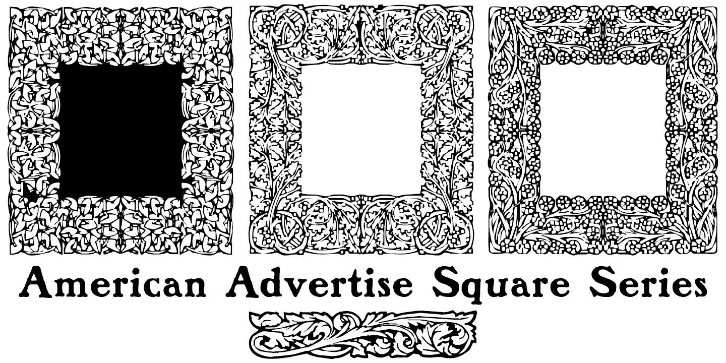 American Advertise Square Series Regular Font preview