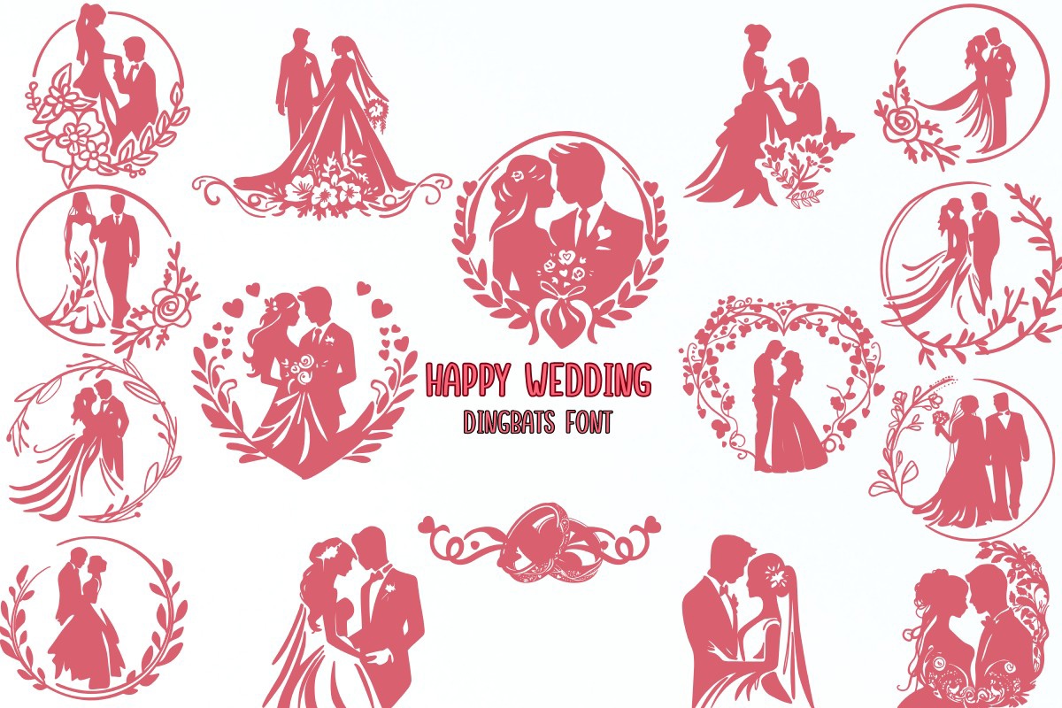 Happy Wedding Font preview