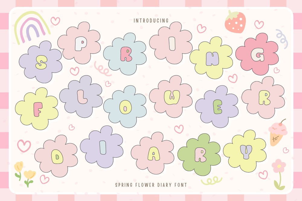 Spring Flower Diary Font preview