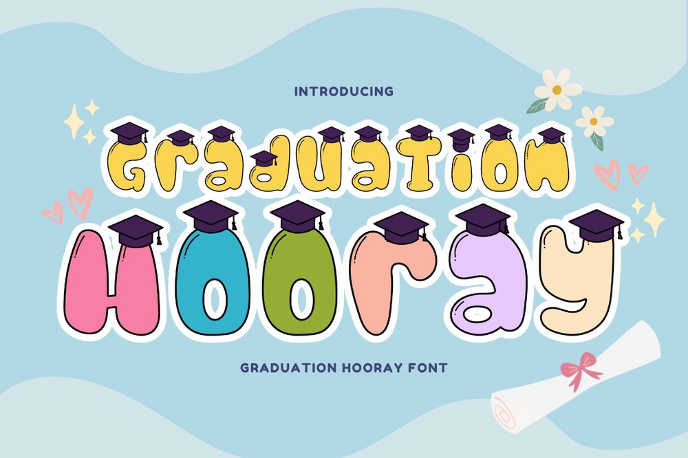 Graduation Hooray Regular Font preview