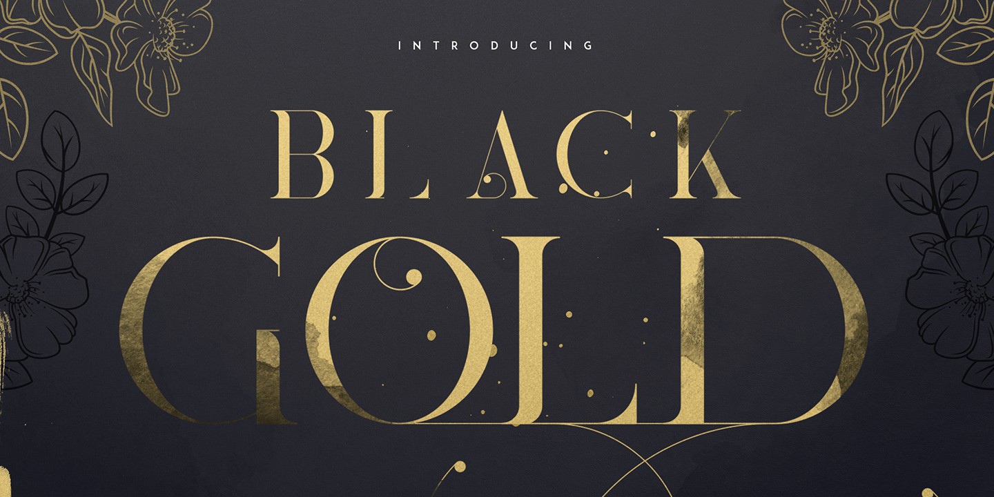 Black Gold VP Outline Font preview