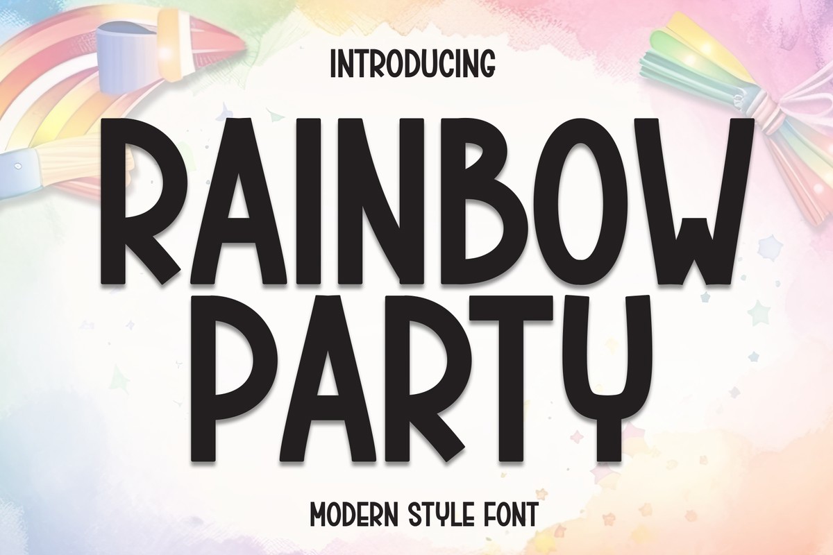 Rainbow Party Font preview