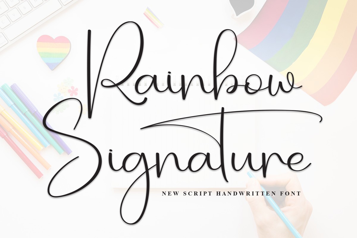 Rainbow Signature Regular Font preview