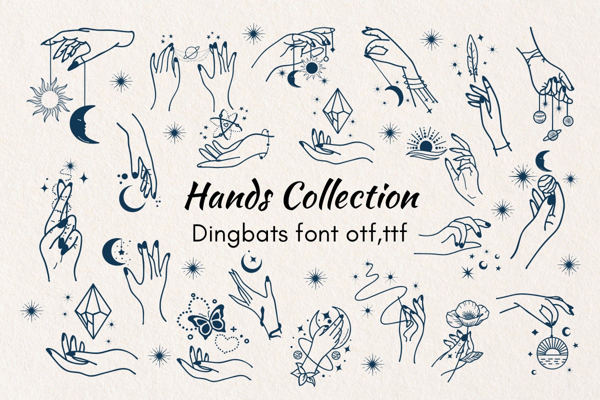 Hands Collection Font preview