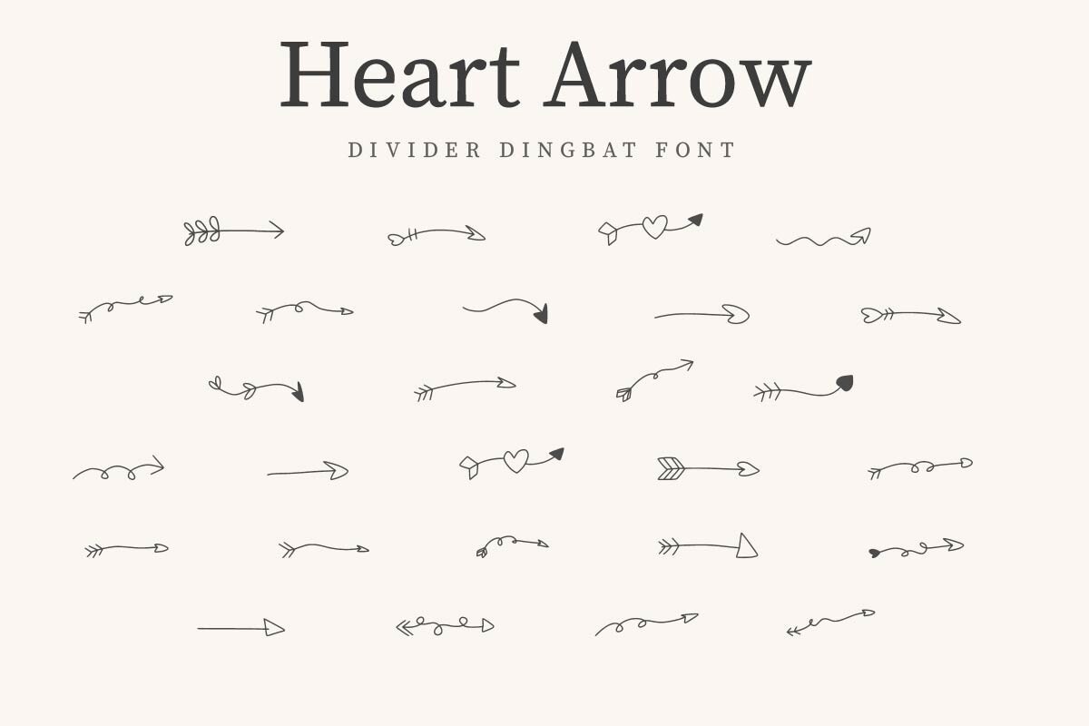 Heart Arrow Regular Font preview