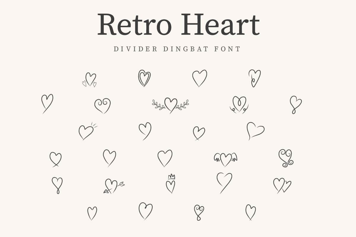 Retro Heart Regular Font preview