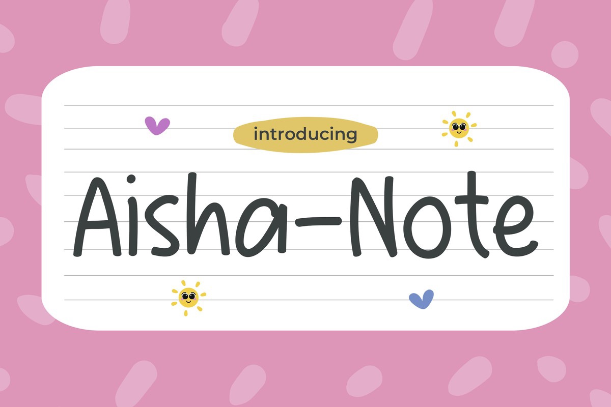 Aisha Note Font preview