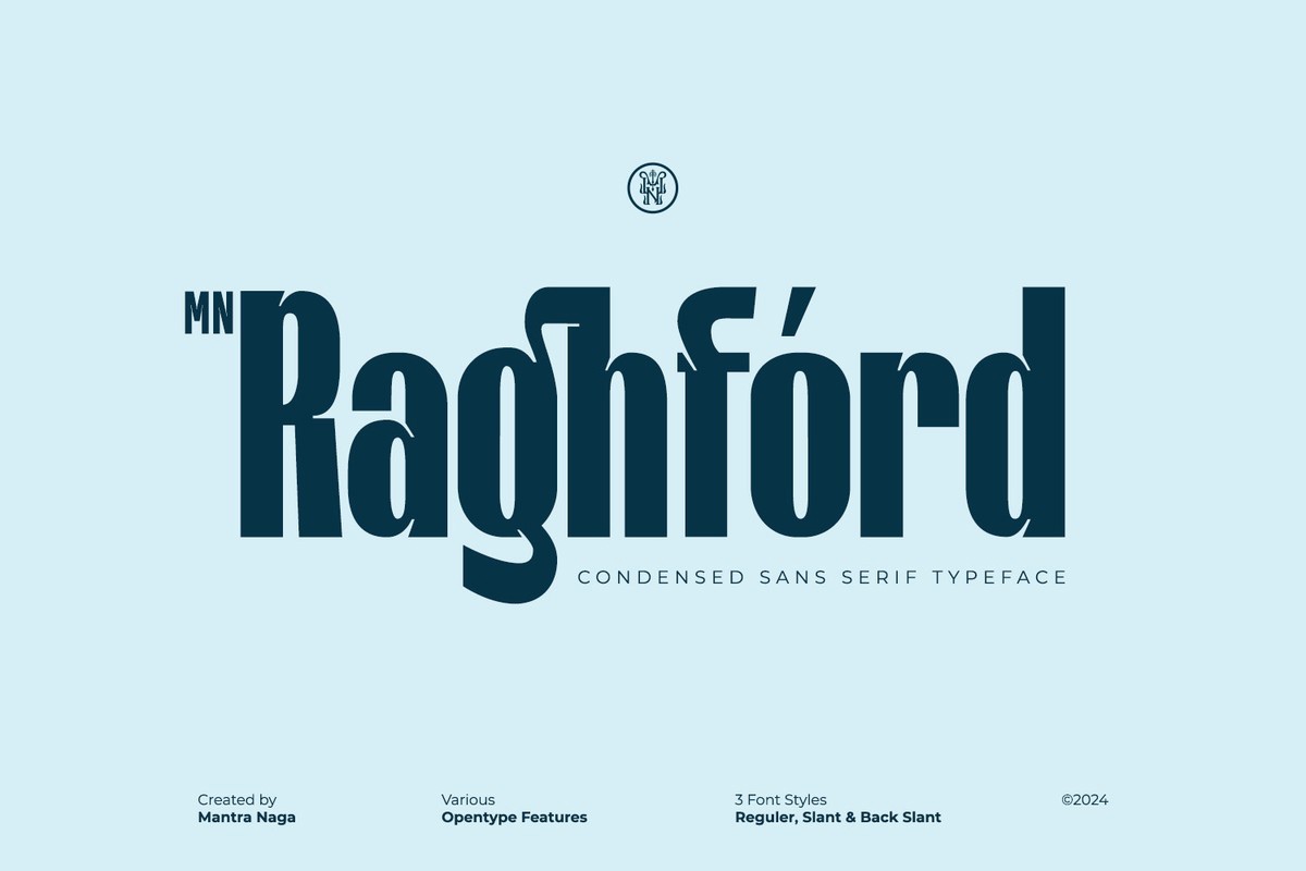 MN Raghford Back Slant Font preview