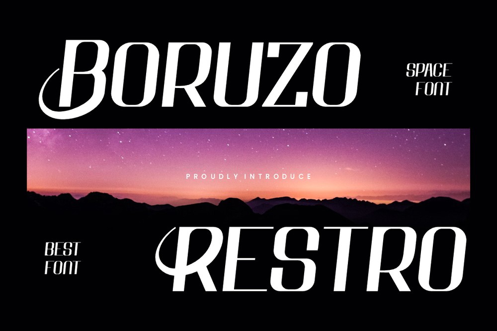 Boruzo Restro Regular Font preview