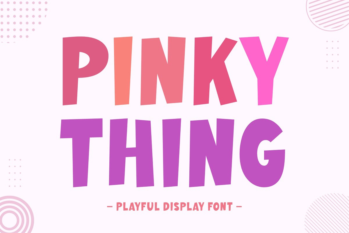 Pinky Thing Font preview