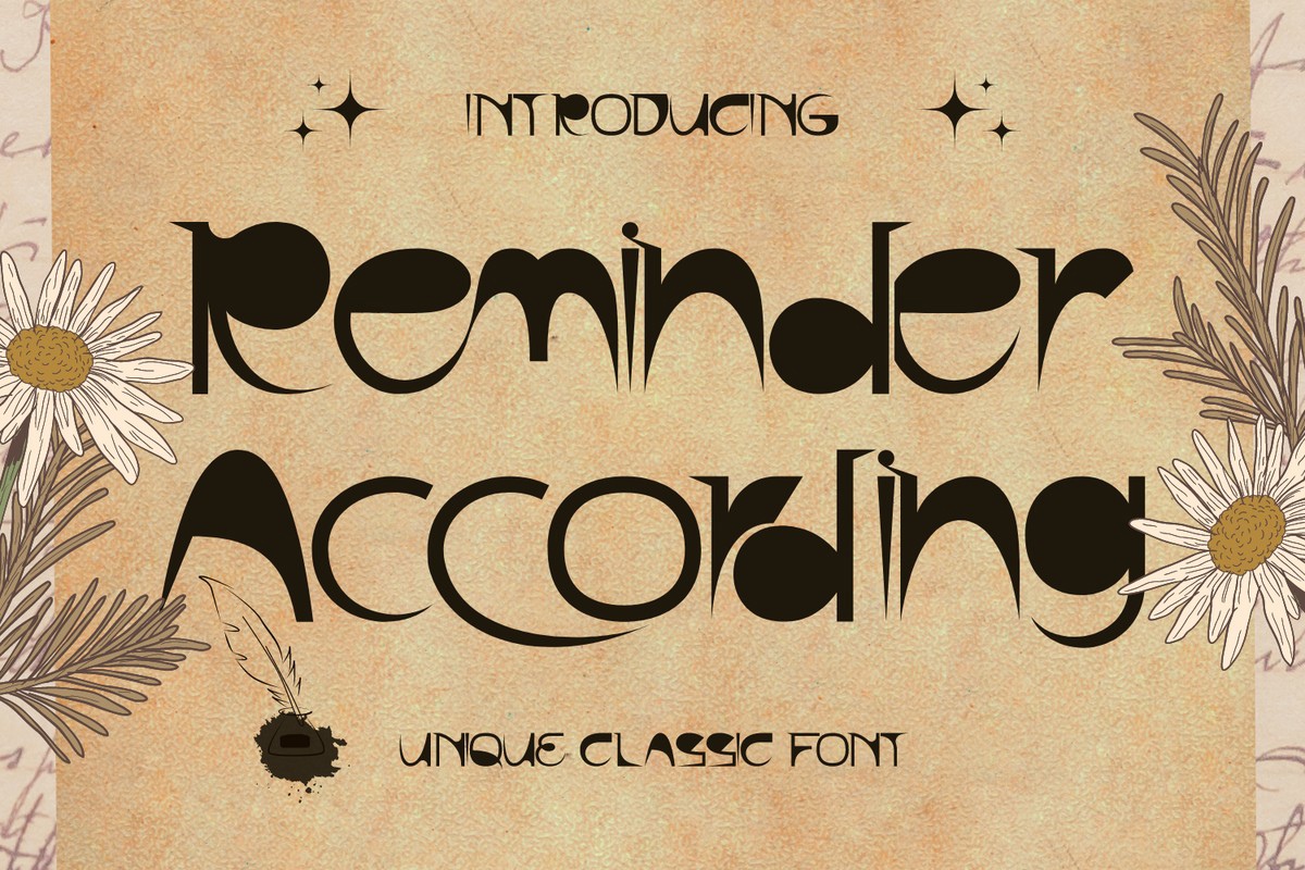 Reminder According Font preview