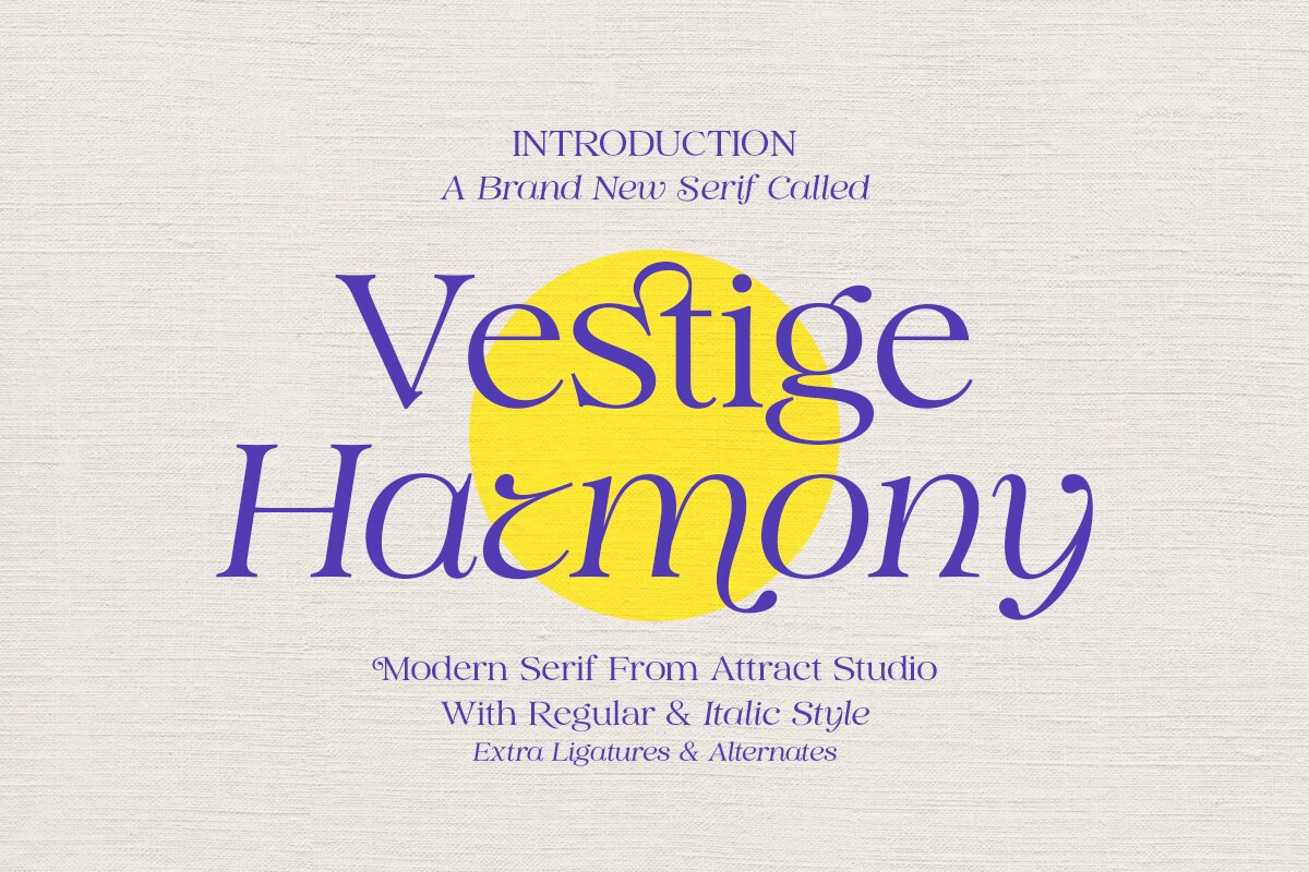 Vestige Harmony Font preview