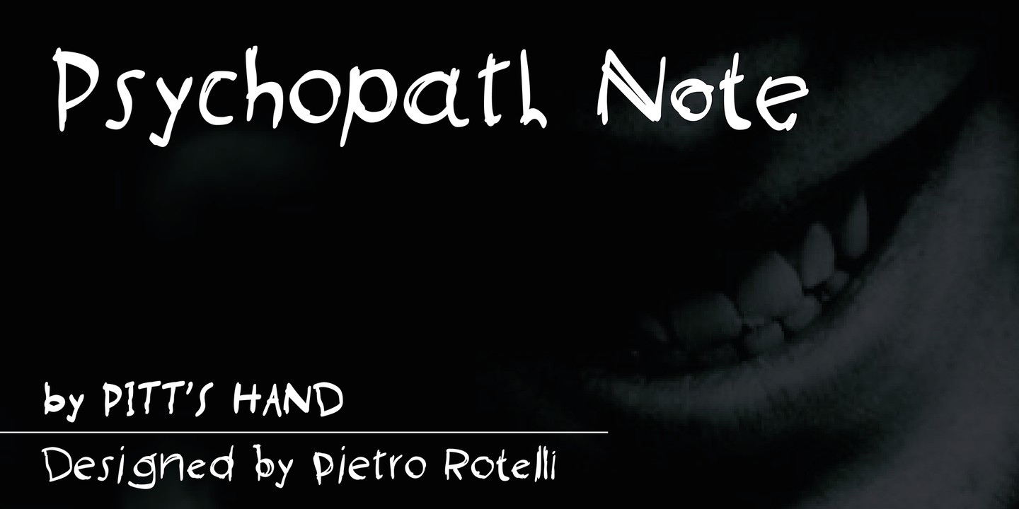 Psychopath Note Italic Font preview