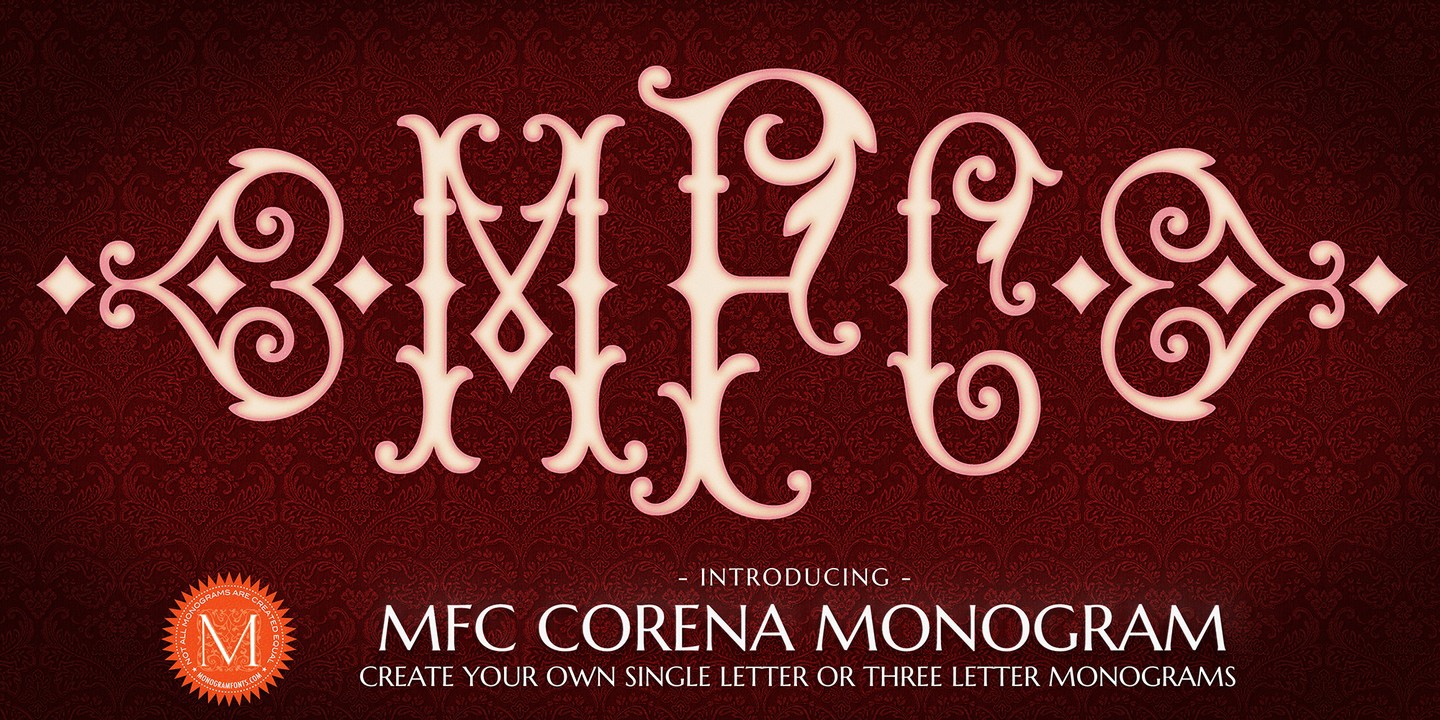 MFC Corena Monogram Font preview