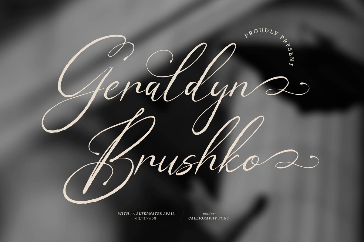 Geraldyn Brushko Font preview