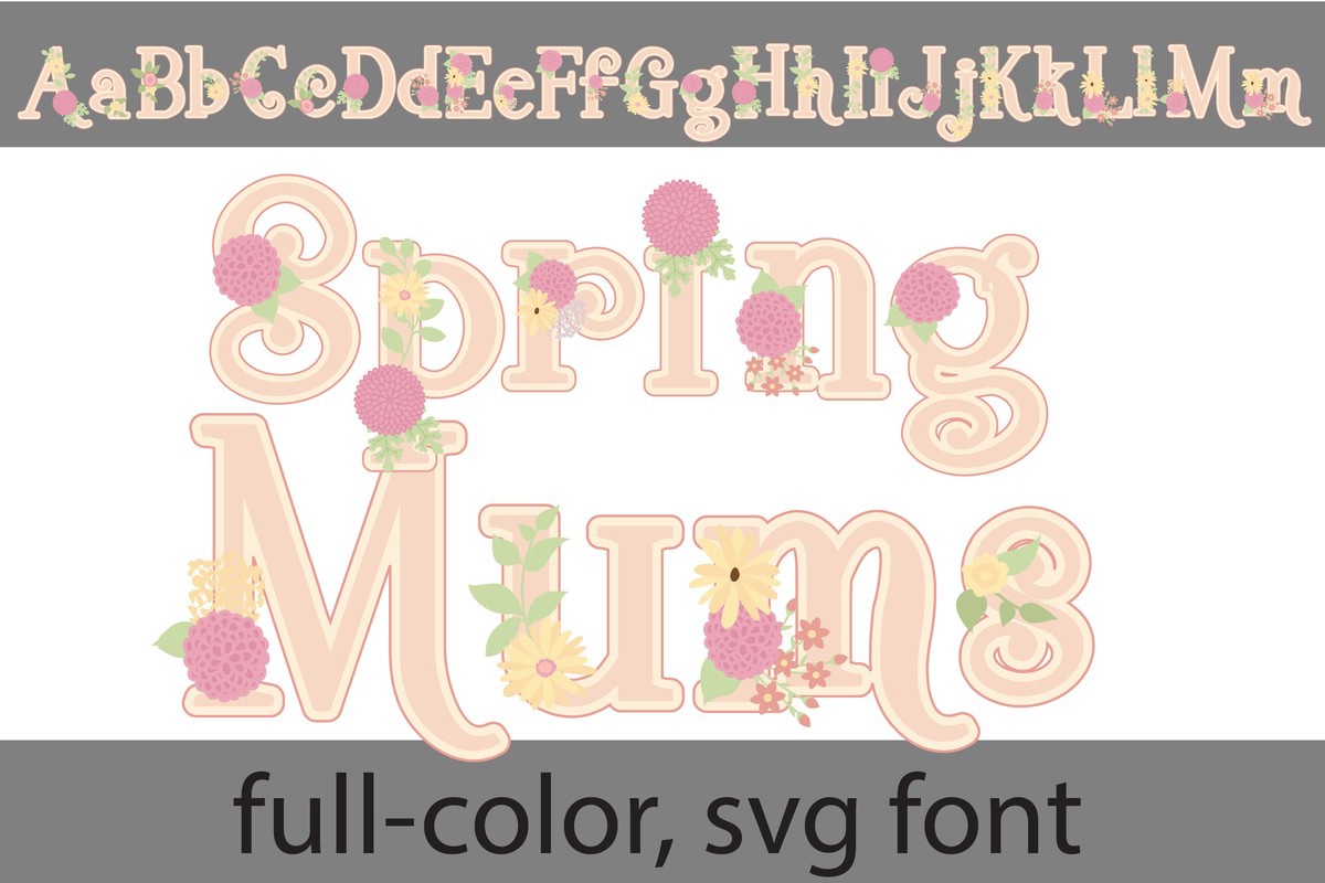 Spring Mums CF Font preview