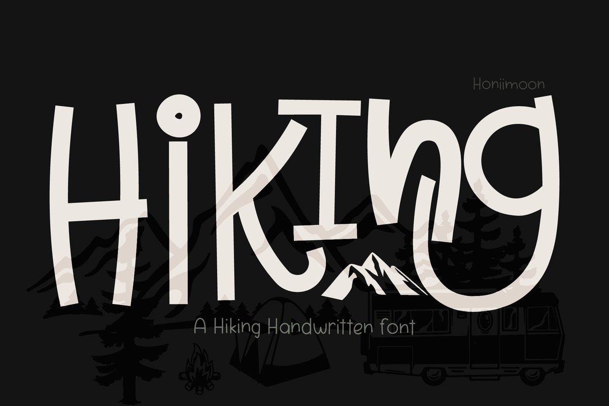 Hiking Regular Font | xFonts.pro