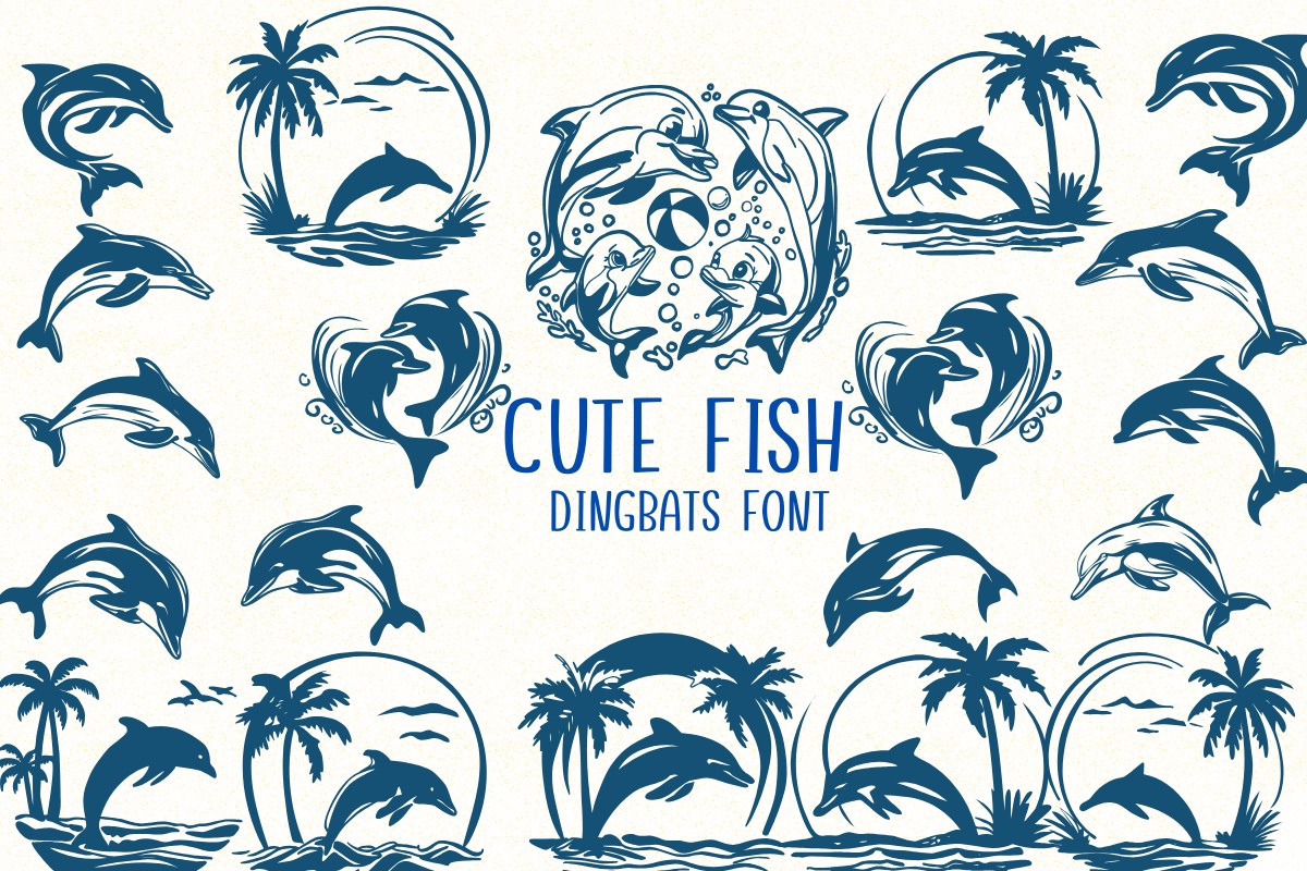 Cute Fish Font preview