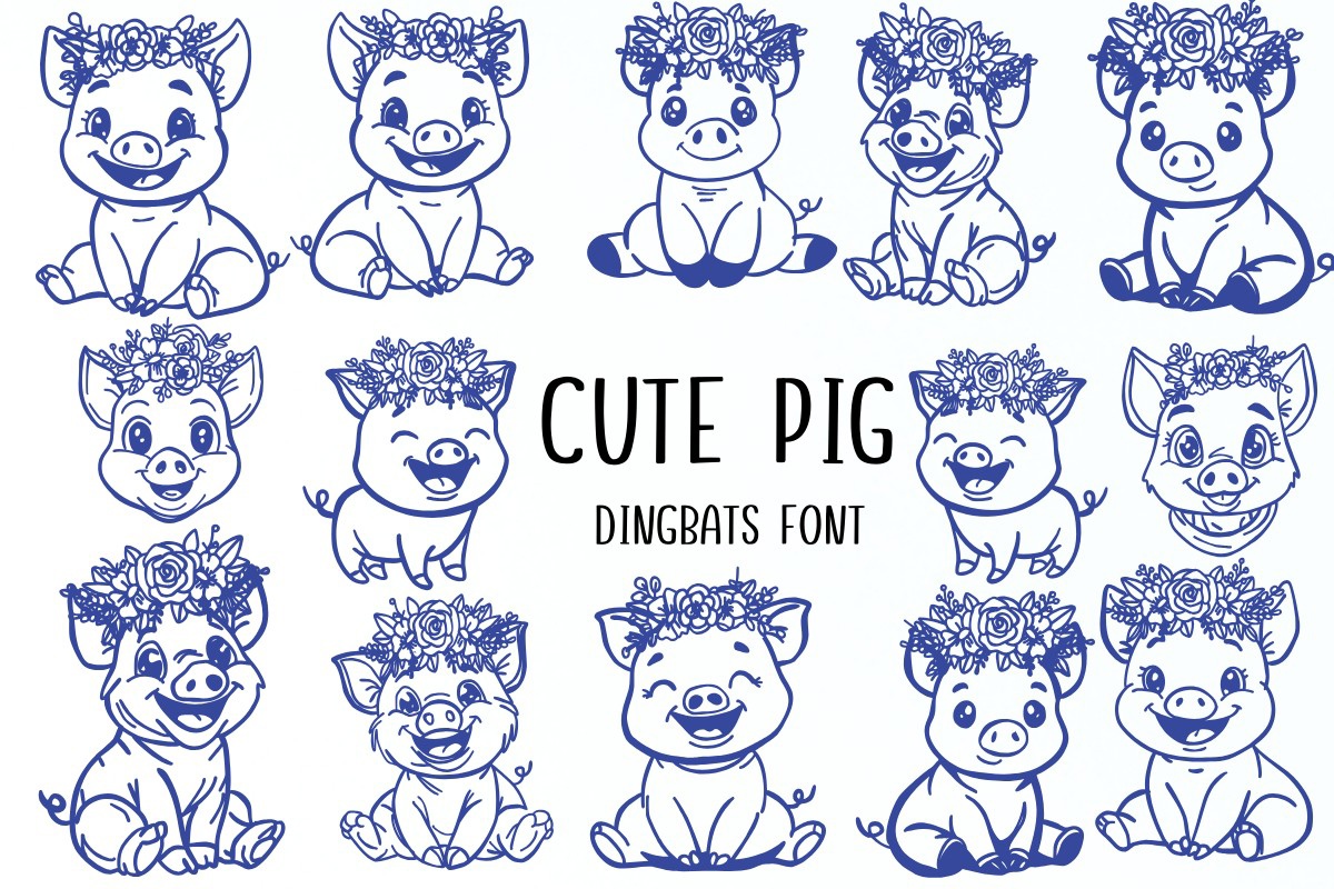 Cute Pig Regular Font preview