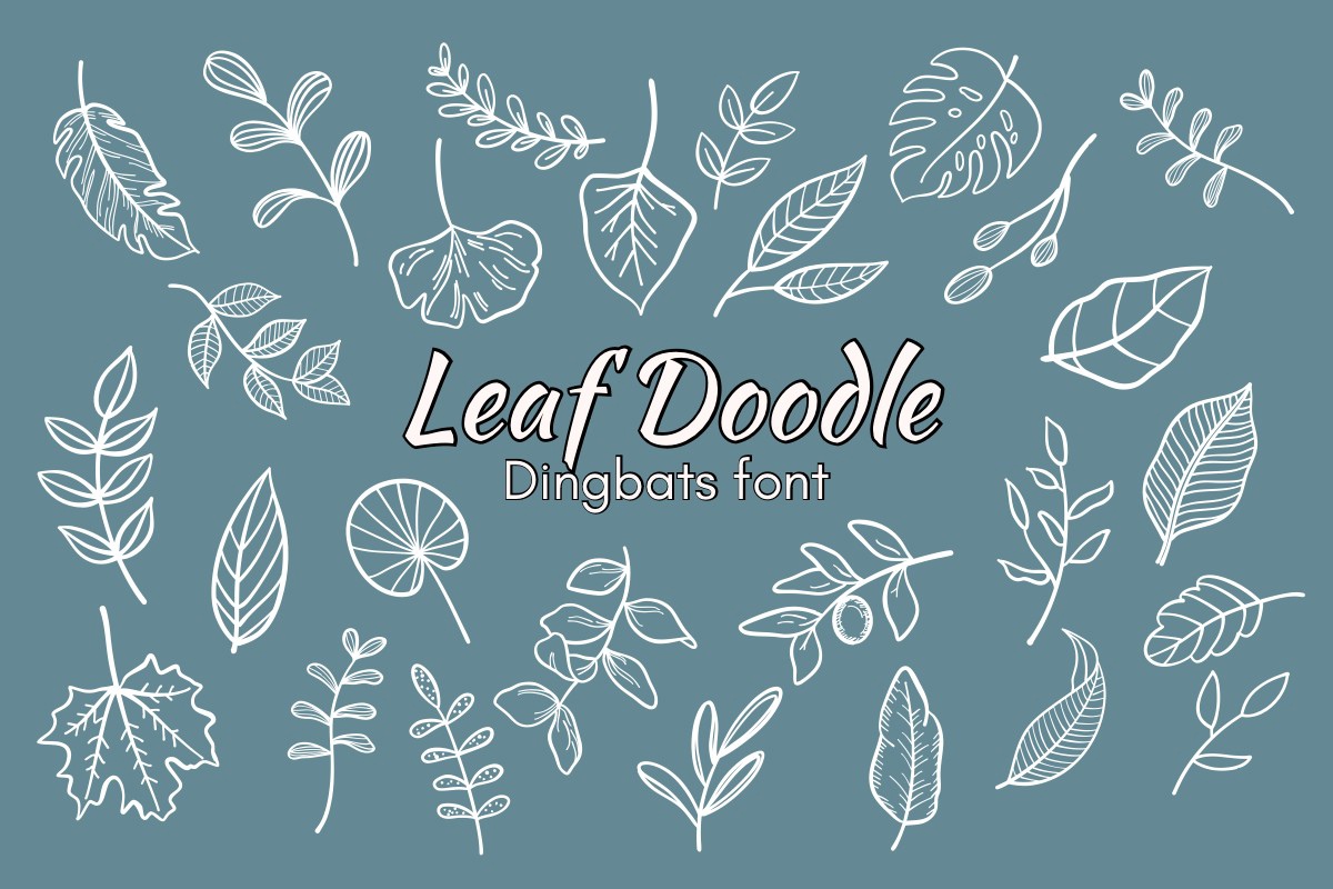 Leaf Doodle Font preview