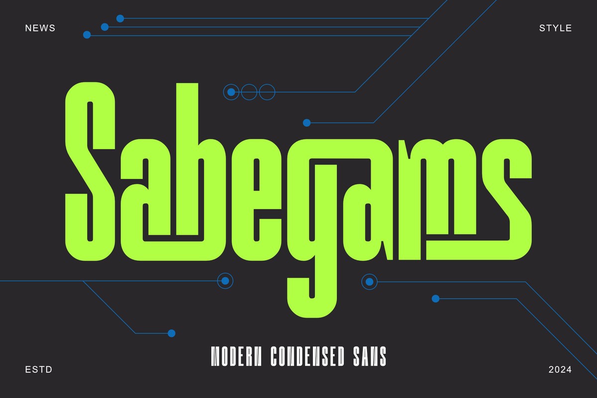 Sabegams Font preview